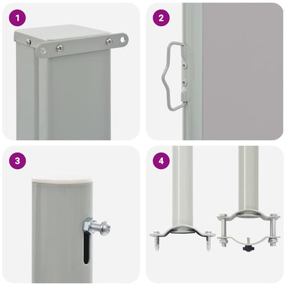 vidaXL Patio Retractable Side Awning 80x300 cm Grey