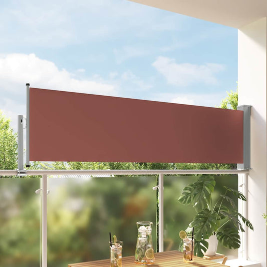 48361 vidaXL Patio Retractable Side Awning 80x300 cm Brown