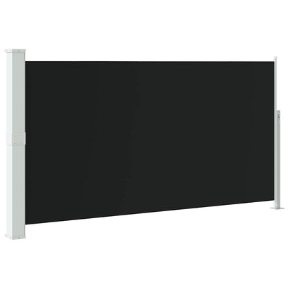 vidaXL Side Awning | Black | Polyester with PU coating, Powder Coated Steel