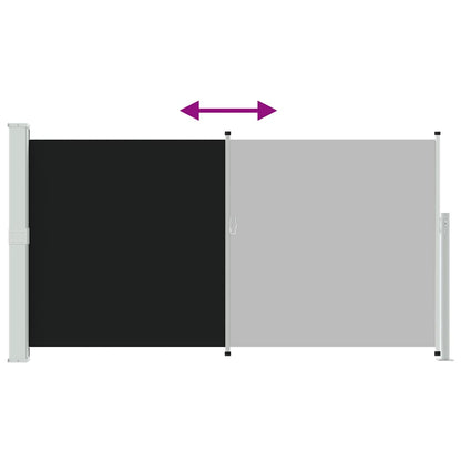 48364 vidaXL Patio Retractable Side Awning 170x300 cm Black