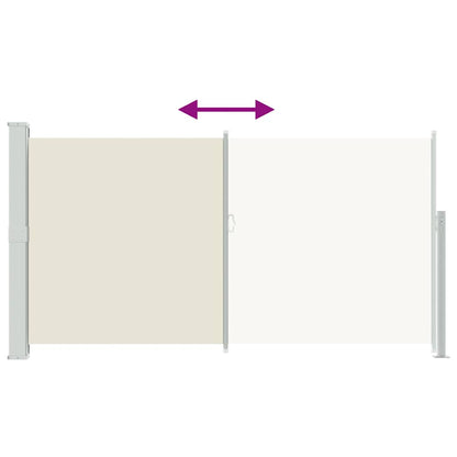 vidaXL Side Awning | Cream fabric with grey steel cover
