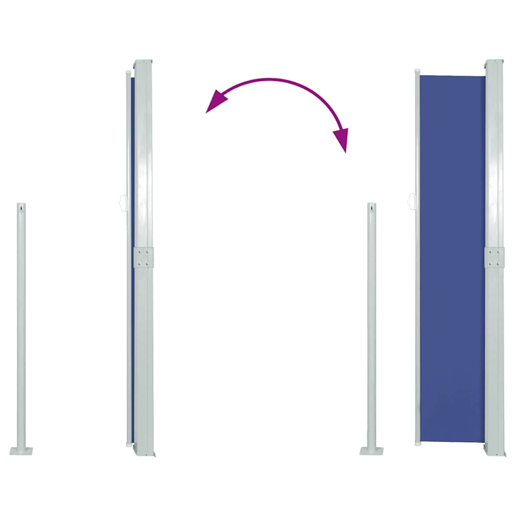 vidaXL Side Awning | Blue, Grey | Polyester, Powder-Coated Steel | 170x300 cm