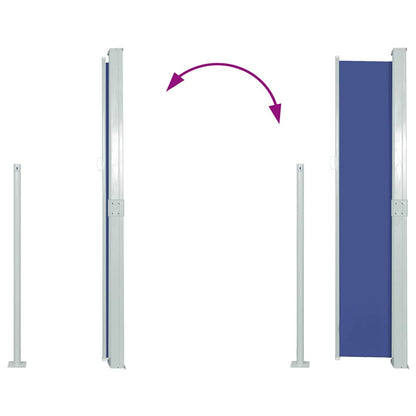 vidaXL Side Awning | Blue, Grey | Polyester, Powder-Coated Steel | 170x300 cm