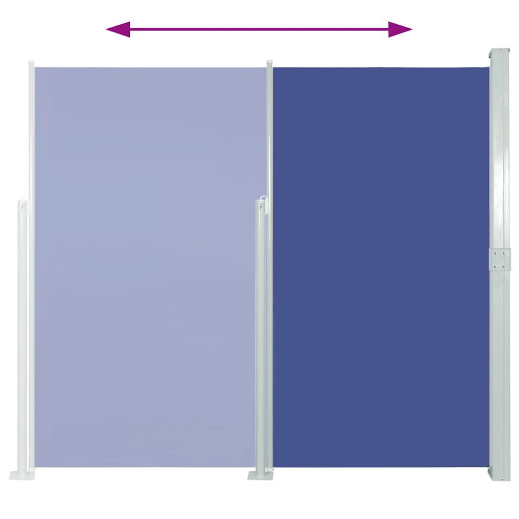 vidaXL Side Awning | Blue, Grey | Polyester, Powder-Coated Steel | 170x300 cm
