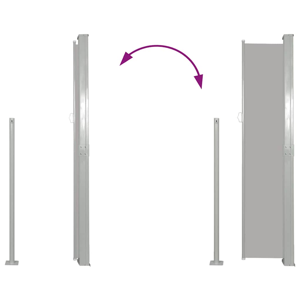 vidaXL Side Awning | Grey | Polyester, Powder-Coated Steel | 170 x 300 cm