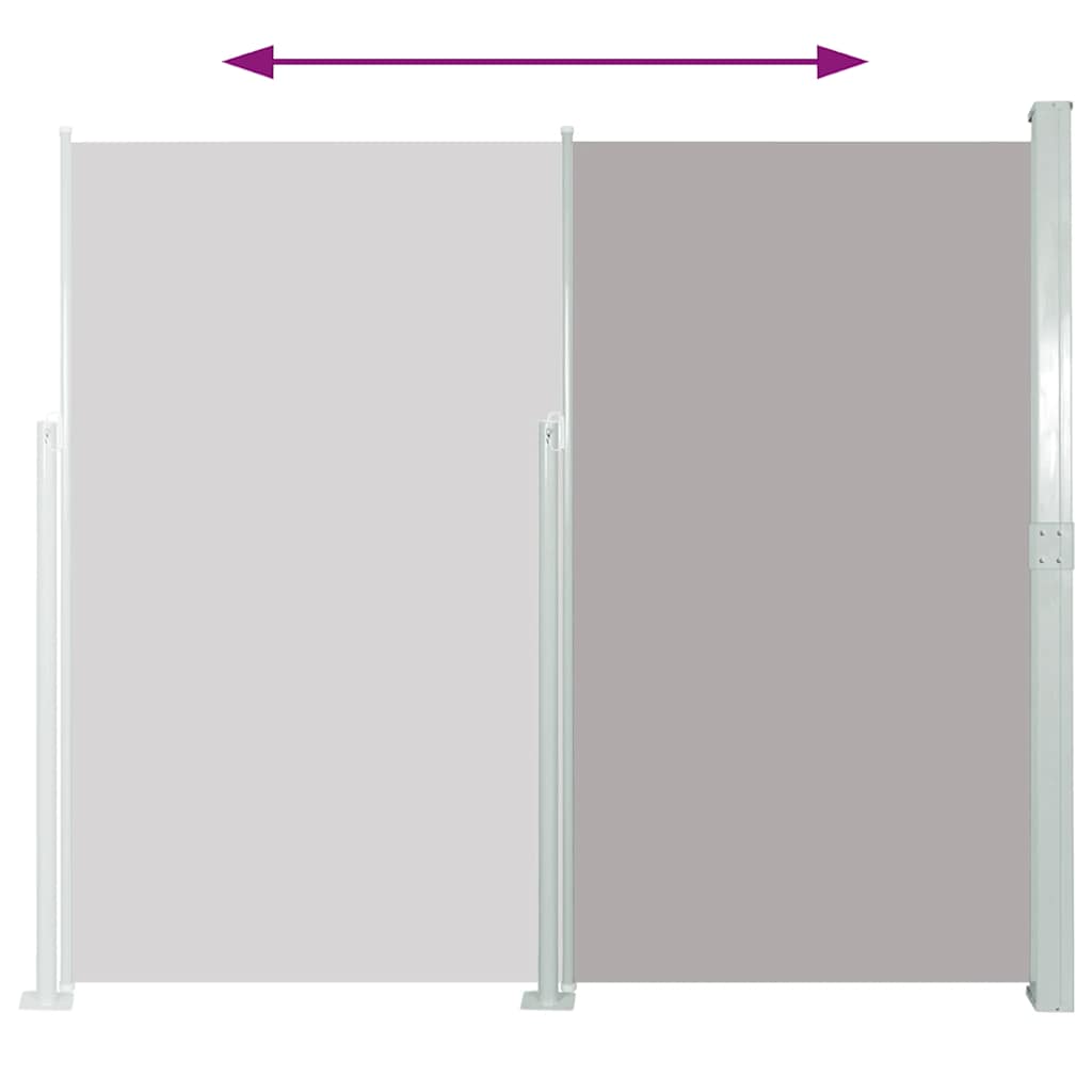 vidaXL Side Awning | Grey | Polyester, Powder-Coated Steel | 170 x 300 cm