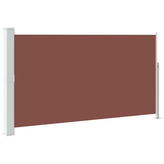 vidaXL Side Awning | Brown fabric with grey steel cover