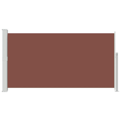 vidaXL Side Awning | Brown fabric with grey steel cover