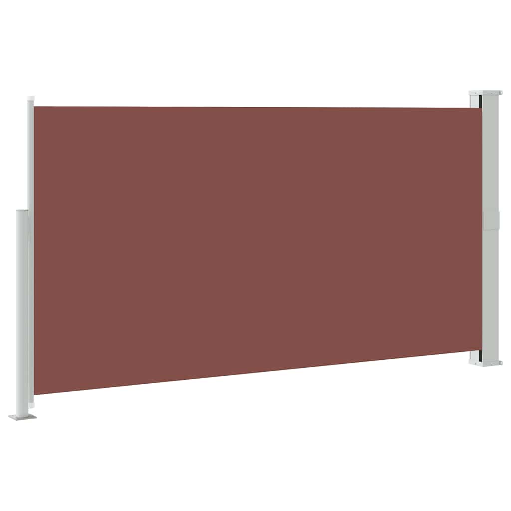 vidaXL Side Awning | Brown fabric with grey steel cover