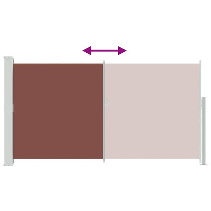 vidaXL Side Awning | Brown fabric with grey steel cover