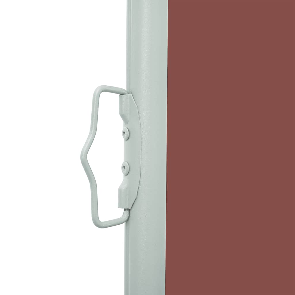 vidaXL Side Awning | Brown fabric with grey steel cover