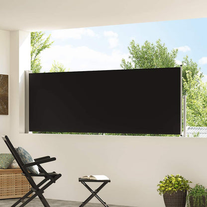 vidaXL Patio Retractable Side Awning 100x300 cm Black