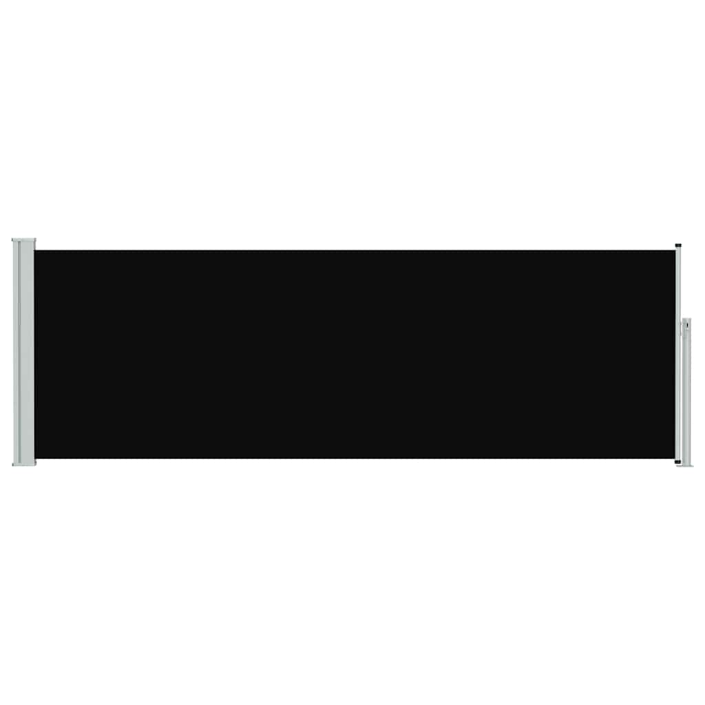 vidaXL Patio Retractable Side Awning 100x300 cm Black
