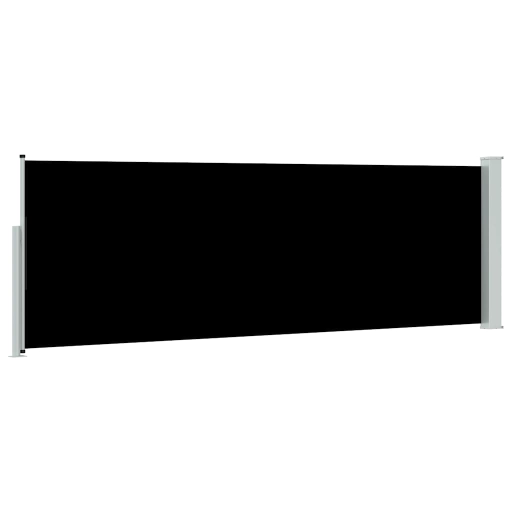 vidaXL Patio Retractable Side Awning 100x300 cm Black