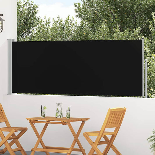 vidaXL Patio Retractable Side Awning 100x300 cm Black
