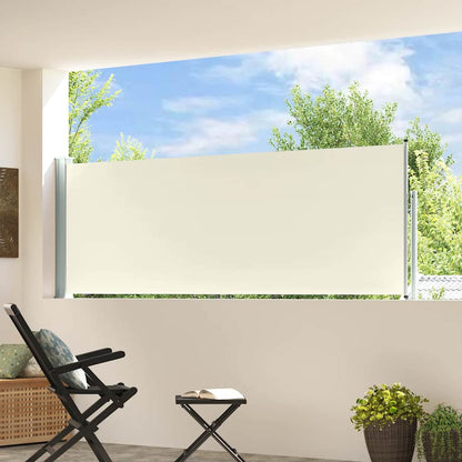vidaXL Patio Retractable Side Awning 100x314 cm Cream