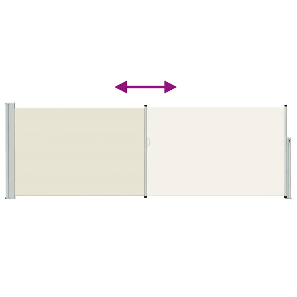 vidaXL Patio Retractable Side Awning 100x314 cm Cream