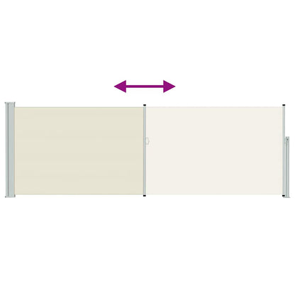 vidaXL Patio Retractable Side Awning 100x314 cm Cream