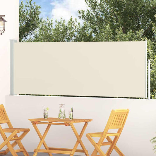 vidaXL Patio Retractable Side Awning 100x314 cm Cream