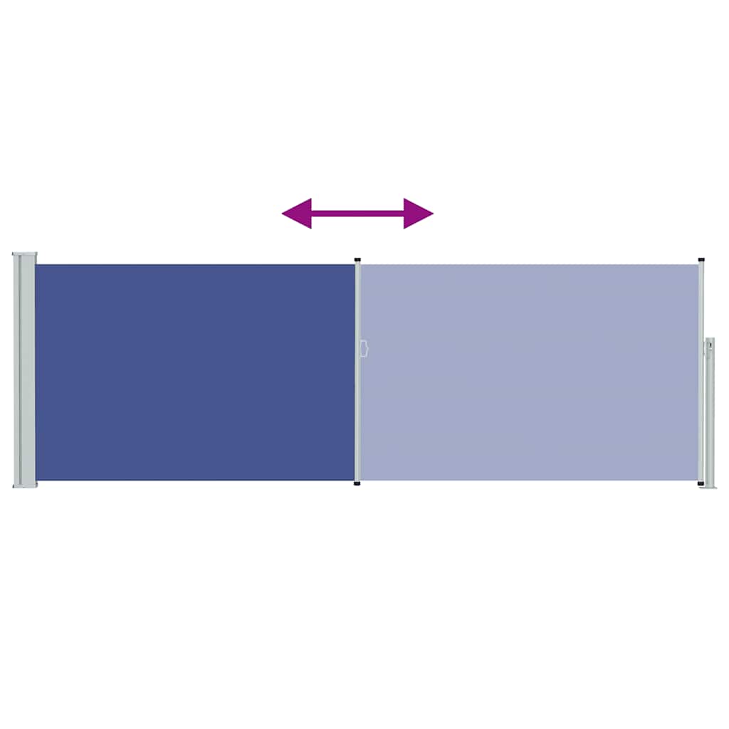 vidaXL Patio Retractable Side Awning 100x300 cm Blue