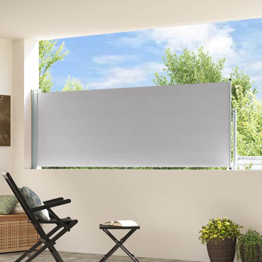 vidaXL Patio Retractable Side Awning 100x314 cm Grey