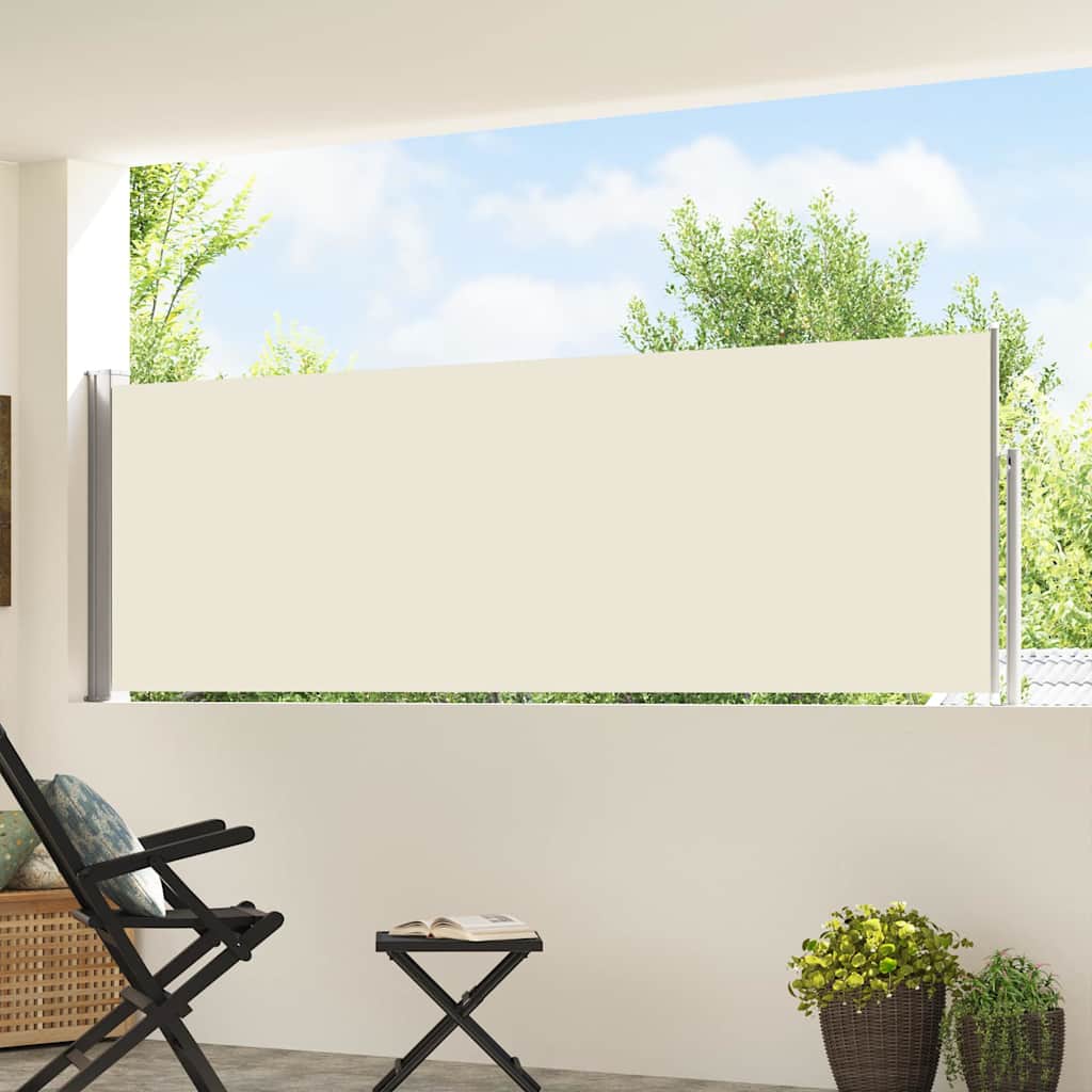 vidaXL Patio Retractable Side Awning 100x514 cm Cream