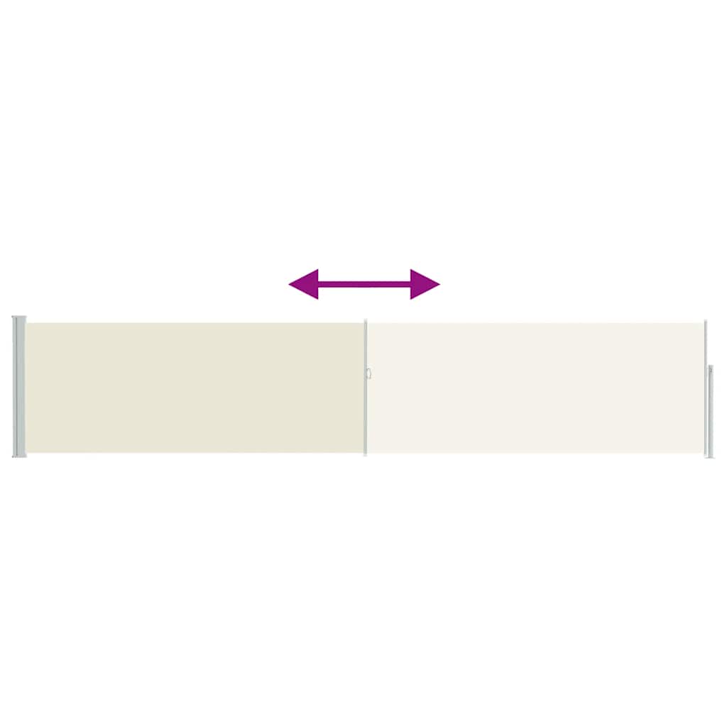 vidaXL Patio Retractable Side Awning 100x514 cm Cream