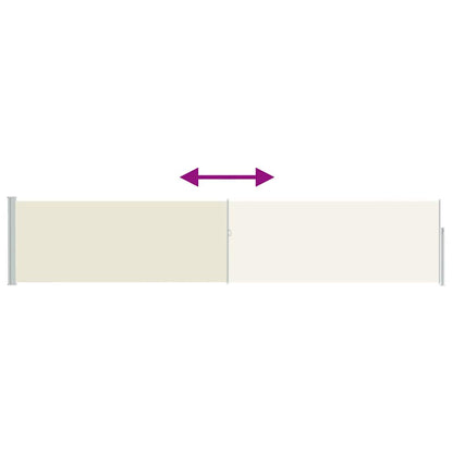 vidaXL Patio Retractable Side Awning 100x514 cm Cream