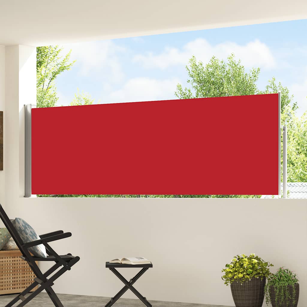 vidaXL Patio Retractable Side Awning 100x514 cm Red