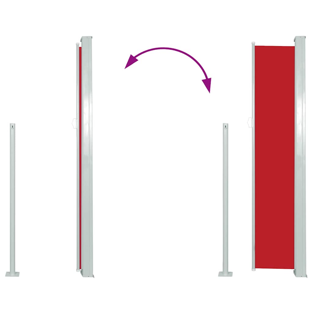 vidaXL Patio Retractable Side Awning 100x514 cm Red