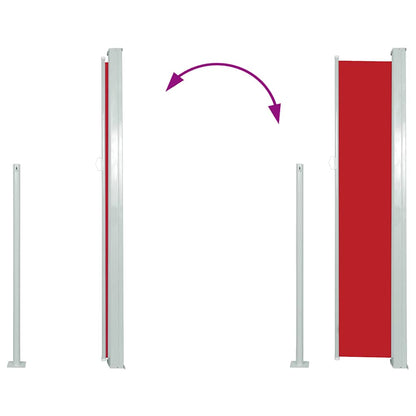 vidaXL Patio Retractable Side Awning 100x514 cm Red