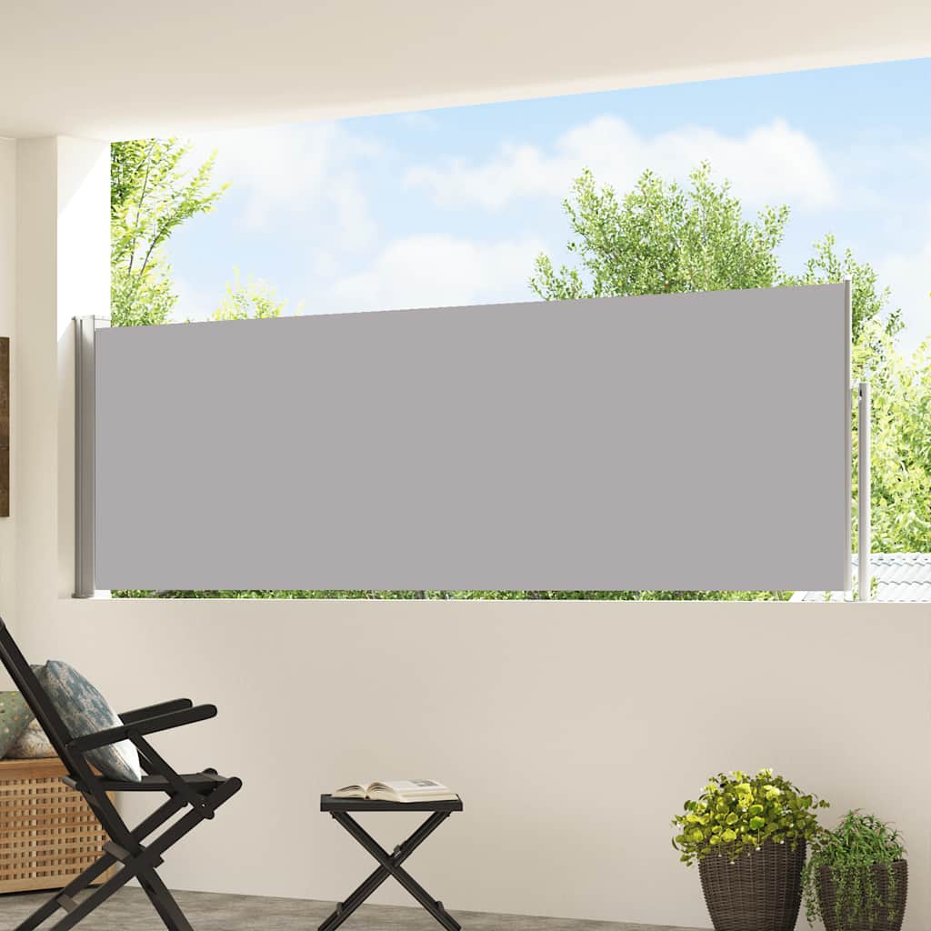 vidaXL Patio Retractable Side Awning 100x500 cm Grey