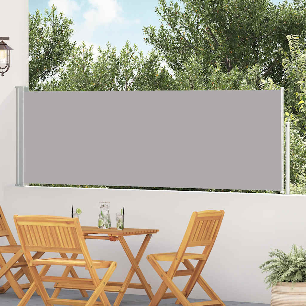 vidaXL Patio Retractable Side Awning 100x500 cm Grey