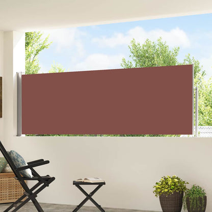 48387 vidaXL Patio Retractable Side Awning 100x500 cm Brown
