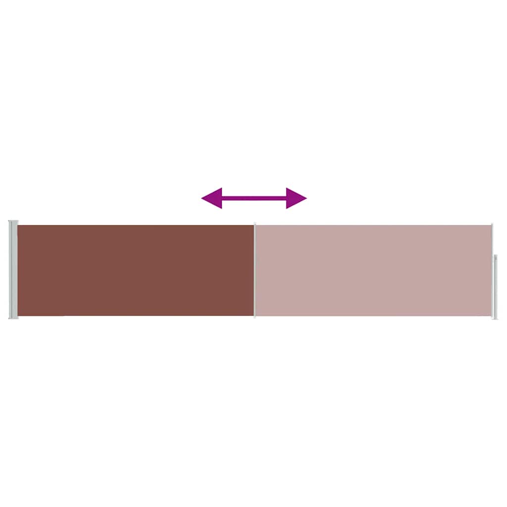vidaXL Patio Retractable Side Awning 100x500 cm Brown