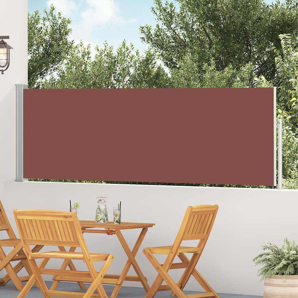 vidaXL Patio Retractable Side Awning 100x514 cm Brown