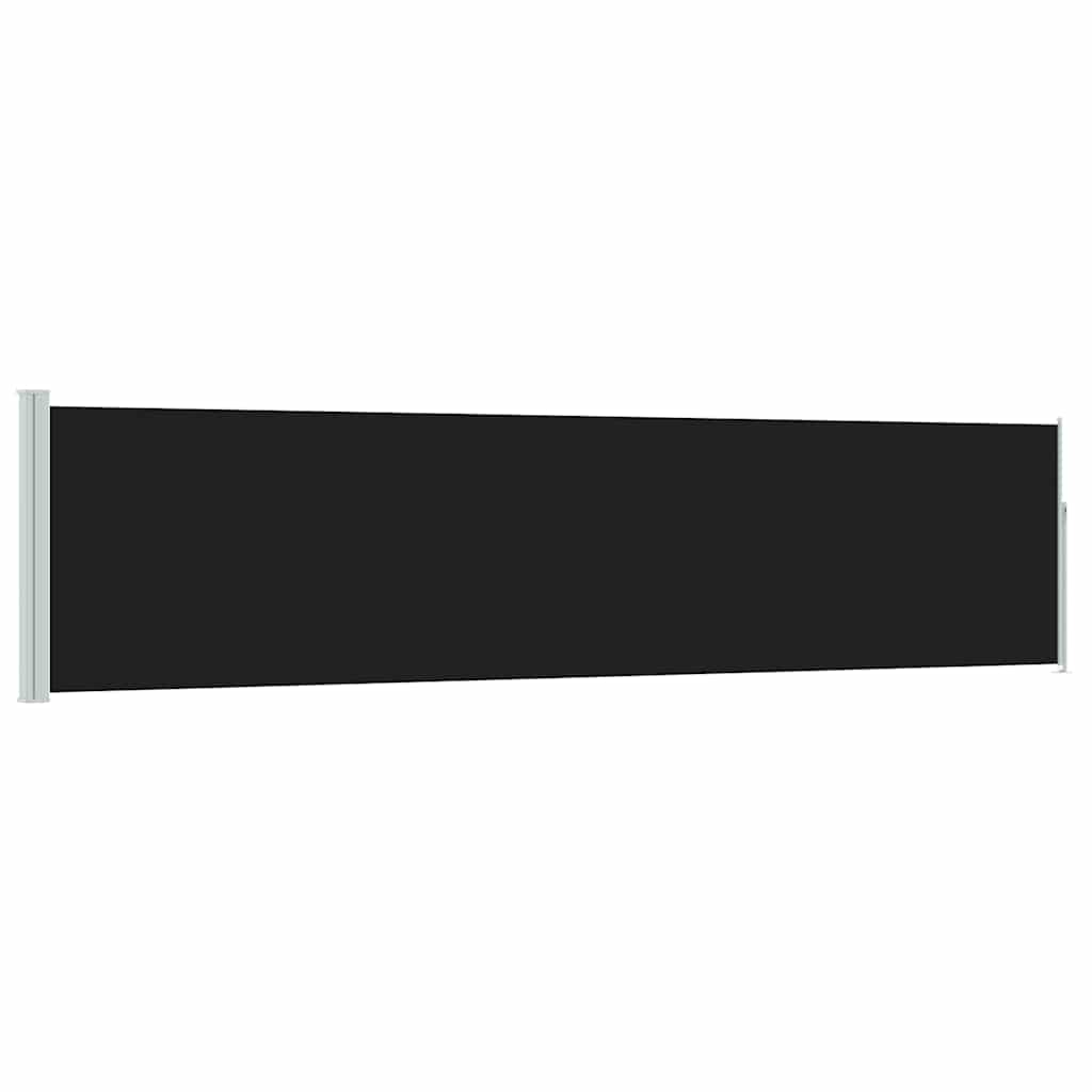 vidaXL Patio Retractable Side Awning 120x500 cm Black