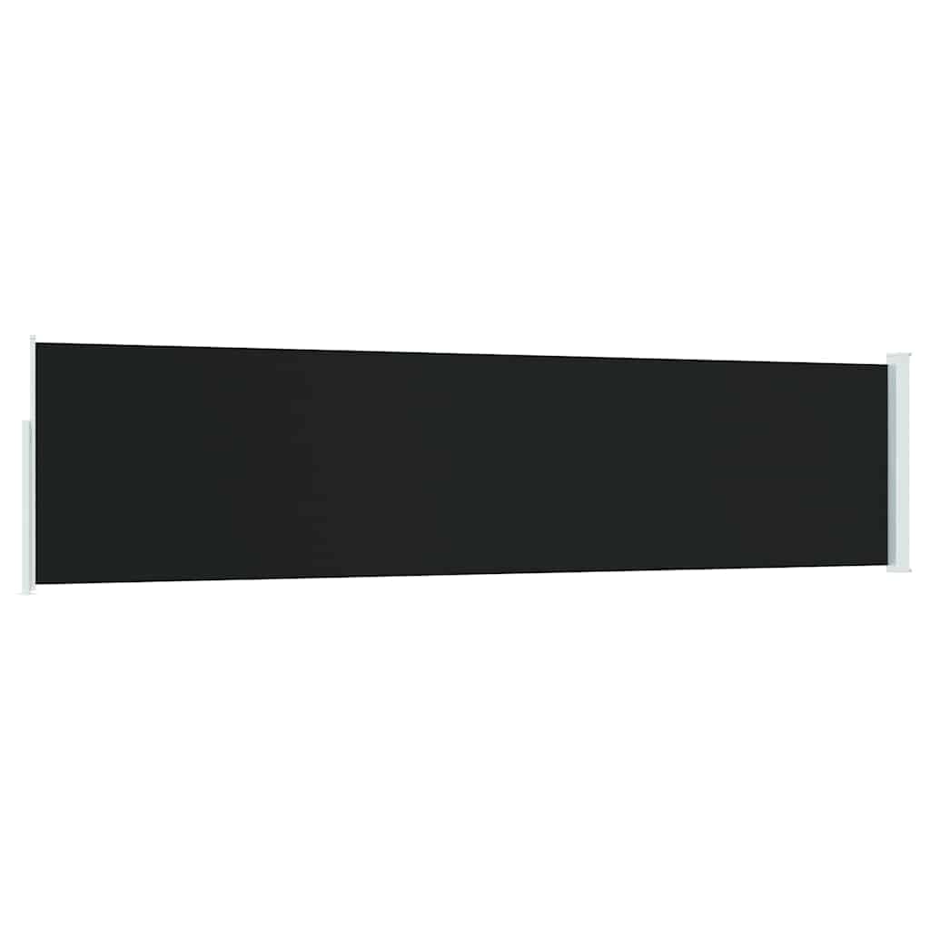 vidaXL Patio Retractable Side Awning 120x500 cm Black