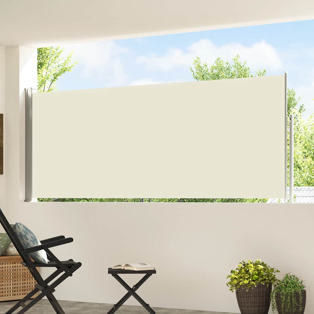 vidaXL Patio Retractable Side Awning 117x514 cm Cream