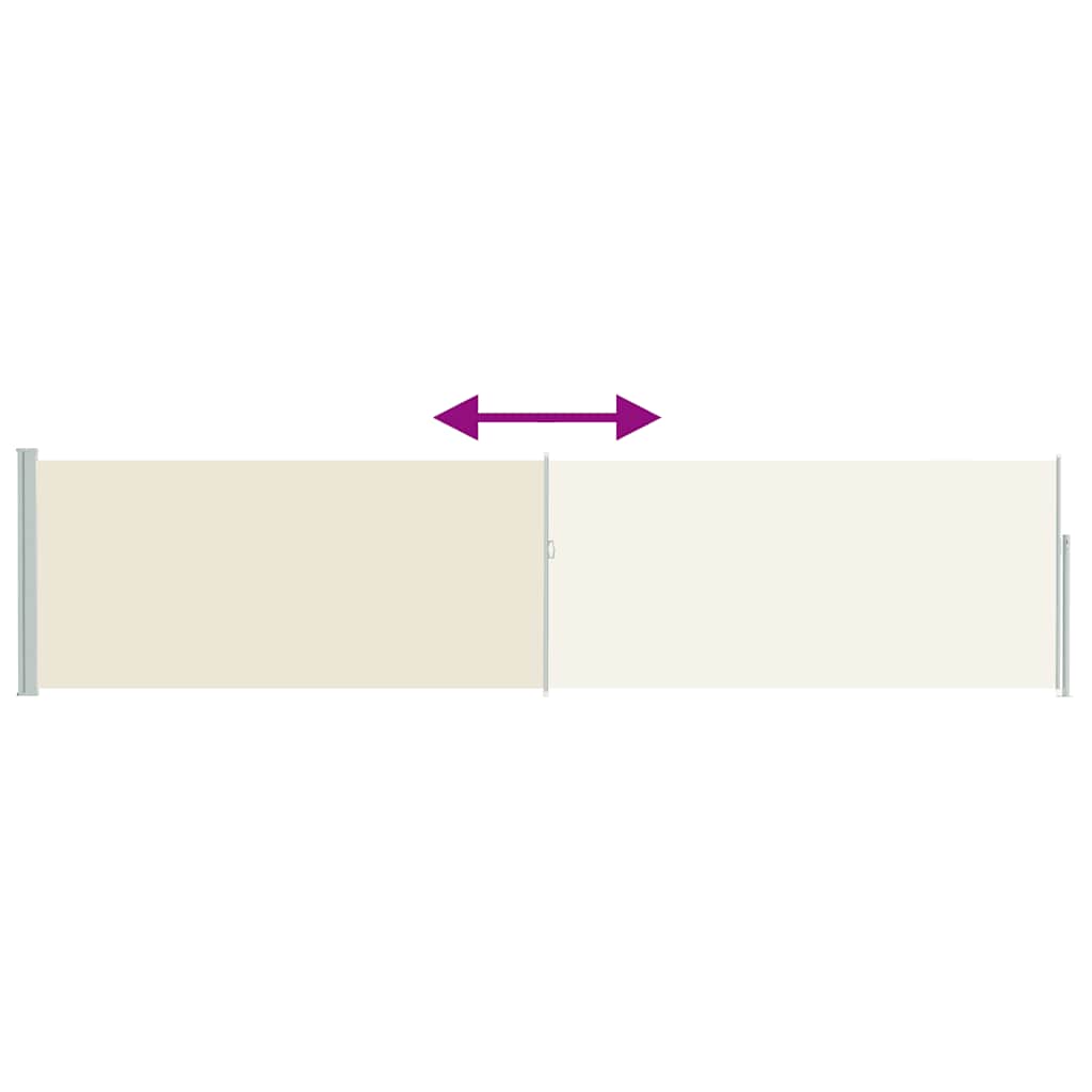48389 vidaXL Patio Retractable Side Awning 120x500 cm Cream