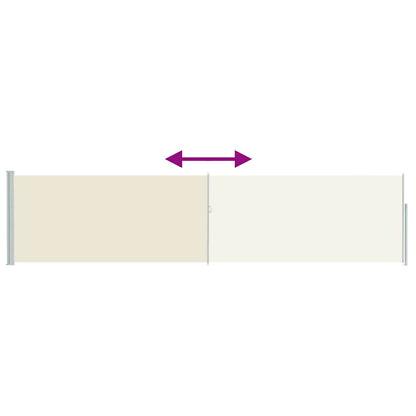 vidaXL Patio Retractable Side Awning 120x500 cm Cream
