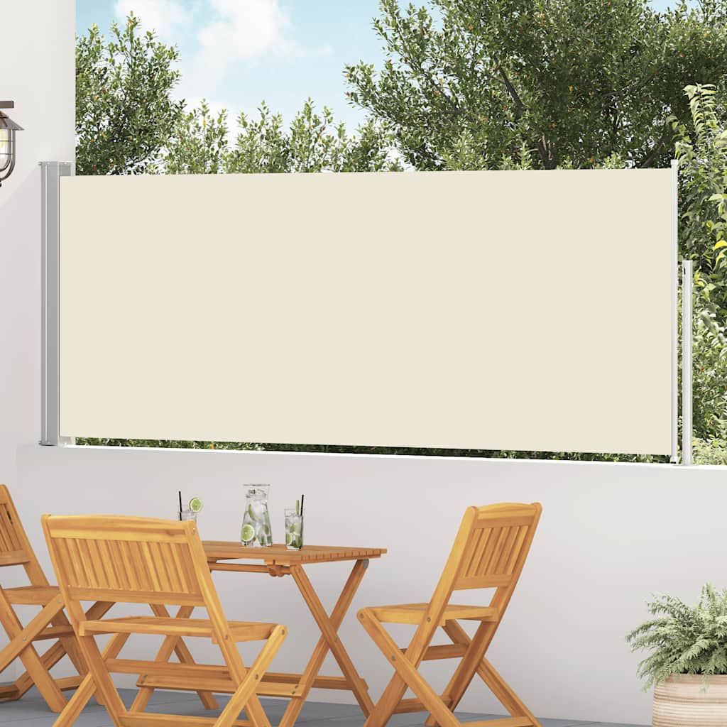 vidaXL Patio Retractable Side Awning 117x514 cm Cream