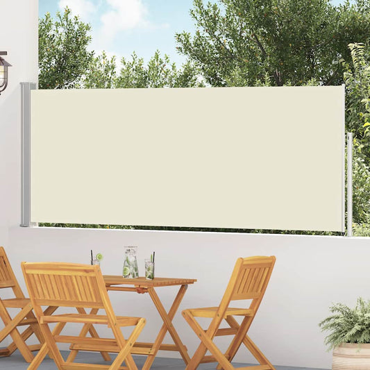 vidaXL Patio Retractable Side Awning 120x500 cm Cream