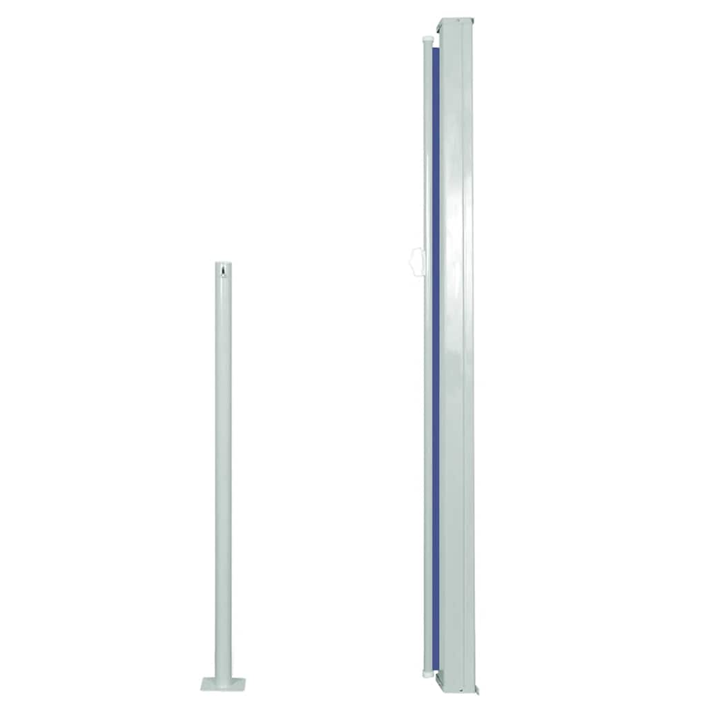 vidaXL Side Awning | Blue fabric + grey steel cover