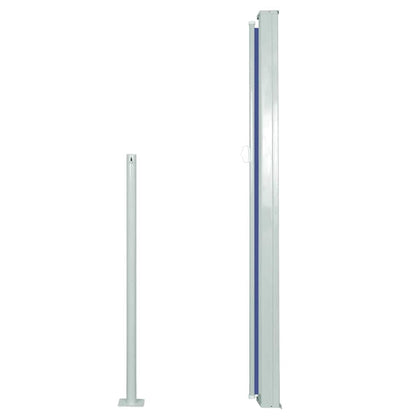 vidaXL Side Awning | Blue fabric + grey steel cover