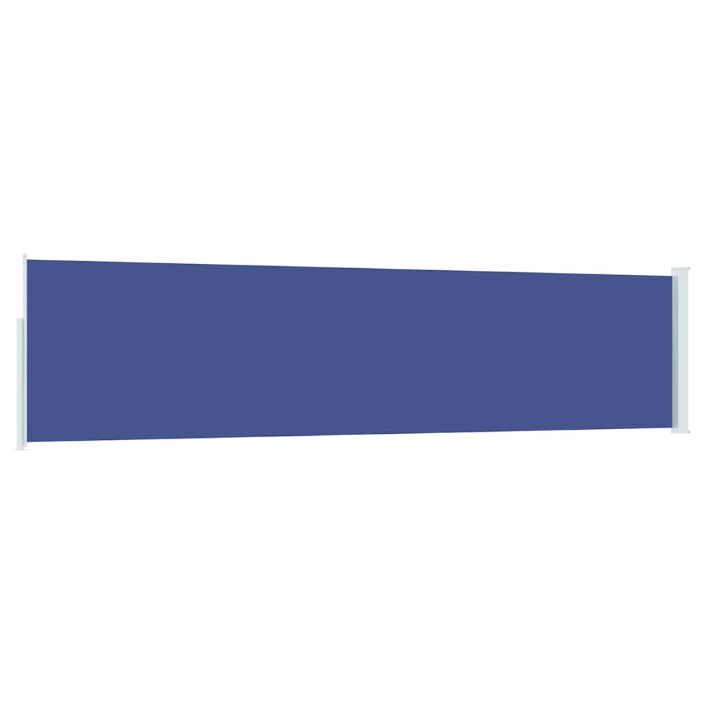 vidaXL Side Awning | Blue fabric + grey steel cover