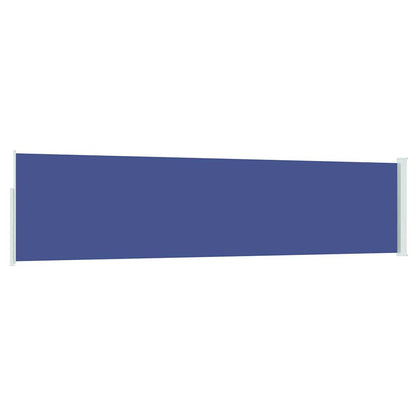 vidaXL Side Awning | Blue fabric + grey steel cover