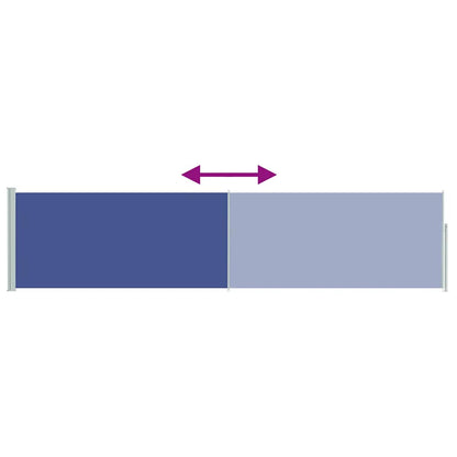 vidaXL Side Awning | Blue fabric + grey steel cover