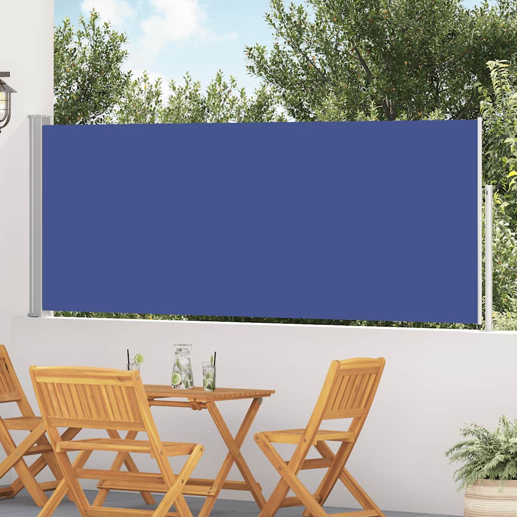 vidaXL Patio Retractable Side Awning 117x514 cm Blue