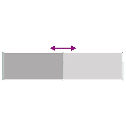 vidaXL Patio Retractable Side Awning 117x514 cm Grey